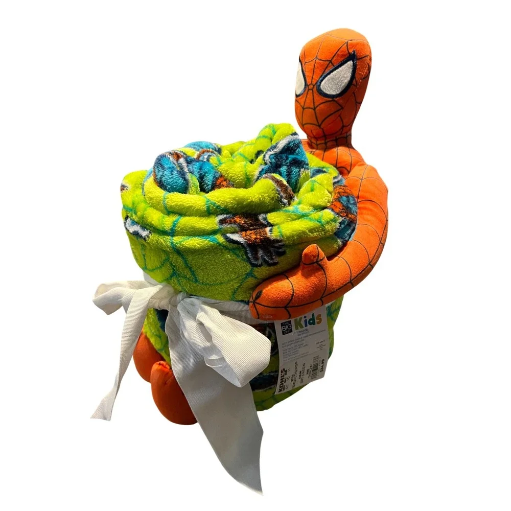 Marvel Spider-Man Plush Buddy and Throw Blanket Set The Big One Kids Green New